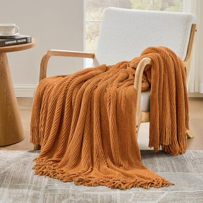 Chenille Yellow Throw Blanket for Couch Bed,Soft Blanket 50"x60" - color: Honey Yellow, size: 50"x60"