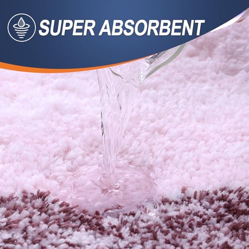 OLANLY Small Bathroom Rugs 24x16, Extra Soft Absorbent Microfiber Bath Rugs - color: Mauve, size: 24" X 16"