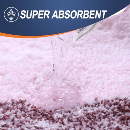 OLANLY Small Bathroom Rugs 24x16, Extra Soft Absorbent Microfiber Bath Rugs - color: Mauve, size: 24" X 16"