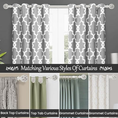 Ycolnaefllr Carved Leaf Curtain Rod, Weathered White, Adjustable 66-120" - color: Weathered white, size: 36-120"