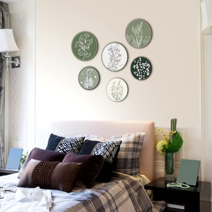 Barydat 6 Pcs Boho Wooden Plant Wall Art Decor,Greenery,8 Inch, 10 Inch - color: Greenery