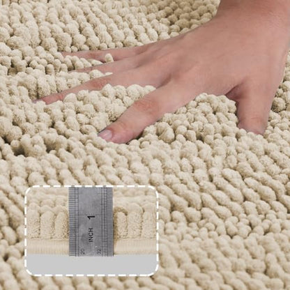 Turquoize Small Bathroom Rug 17x24, Soft Absorbent Chenille Bath Rug, Fog - color: Fog, size: 17" x 24"