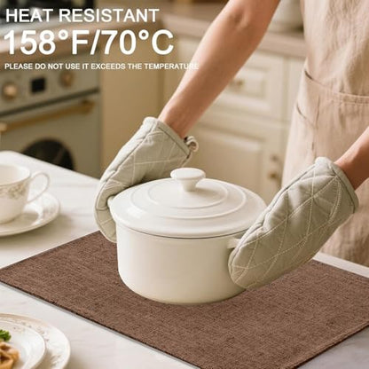 Homaxy Cloths Placemats for Dining Table Set of 4, 13" x 19", Brown - color: Brown, size: Placemats Set of 4