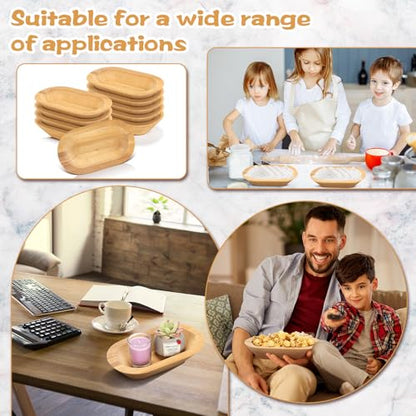 Nuogo 10 Pack 8.5 Inches Wooden Dough Bowls Bulk Rustic Bowls, Khaki - color: Khaki, size: 8.5 Inches