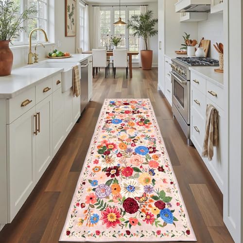 Blush Runner Rug for Hallways Kitchen 2x8 - color: Blush Beige, size: 2' x 8' (Rectangular)