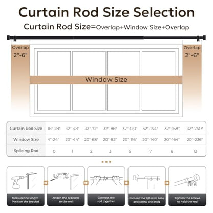 Zeerobee Curtain Rods for Windows 48 to 86 Inch, Warm Gold Curtain Rod - color: Warm Gold, size: 32"-86"