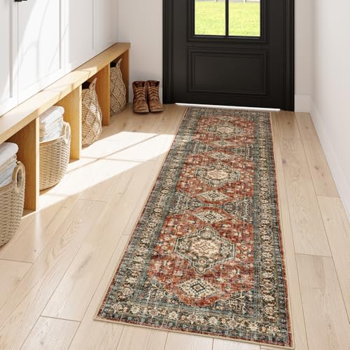 Lahome Oriental Washable Kitchen Runner Rug, 2x6 Runners for Hallway 6ft - color: Brick Red, size: 2' x 6' (Runner)