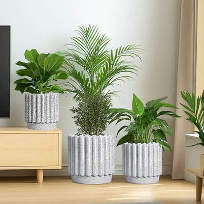 Ceramicfor Ceramic Flower Pot, 9.6 Inch, Black and White - color: Black and White, size: 9.6 Inch