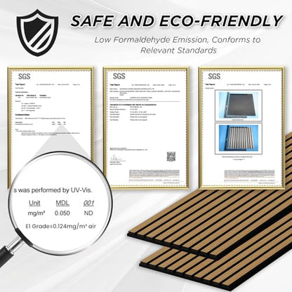 SMARTSTANDARD 4 Pack 106" x 12.6" Wood Slat Wall Panels, American Oak - color: American Oak, size: 106" x 50.4"