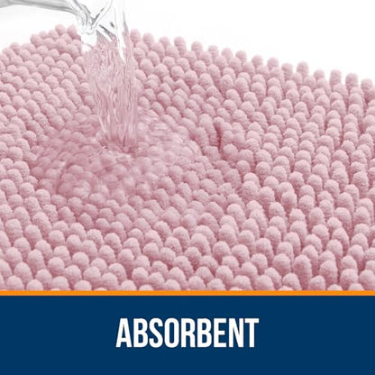 OLANLY Toilet Rugs U-Shaped 20x20, Soft Absorbent Chenille Contour Rugs - color: Dusty Rose, size: 20" X 20" Contour Rug