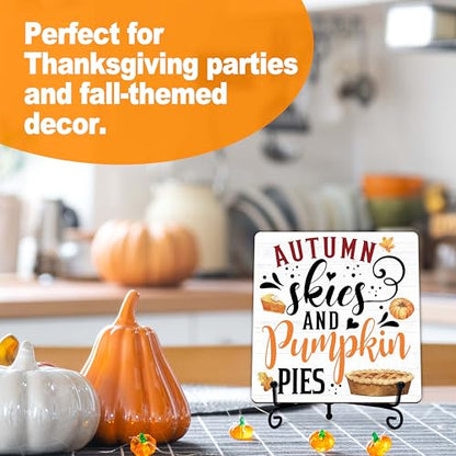DETIHO Fall Decorations for Home, Thanksgiving Gift Centerpieces for Tables - style: AUTUMN SKIES PUMPKIN PIES