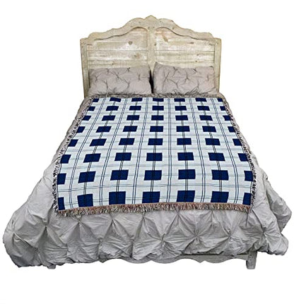 Pure Country Weavers Blueberry Plaid Blanket - Gift Tapestry Throw Woven from Cotton - Made in the USA (72x54) - color: Blueberry