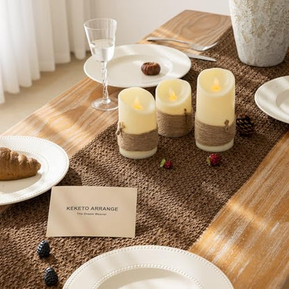 Fall Thanksgiving Boho Macrame Brown Table Runner 13x72 Inch - color: Brown, size: 72"L