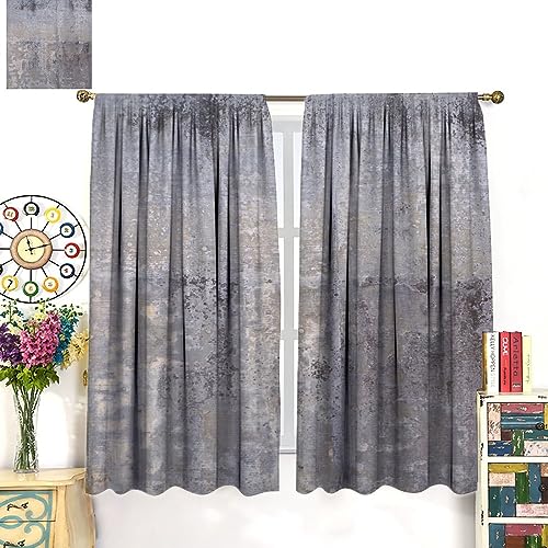 Rustic Curtains Purple Gray Abstract Pattern Blackout Print Rod Pocket Window Drapes for Bedroom Living Room 42x63in - color: Rustic-10, size: 21"W x 63"L (Pack of 2)
