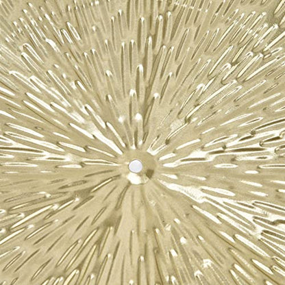 Aqur2020 Round Wall Art Decor, Gold Floating Circles Crinkle Abstract Geometric Iron Wall Art Metal Decor