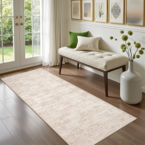 Hallway Runner Rug: 2.6x8 Kitchen Rugs for Living Room Beige Brown - color: Beige Brown, size: 2'6" x 8' (Runner)