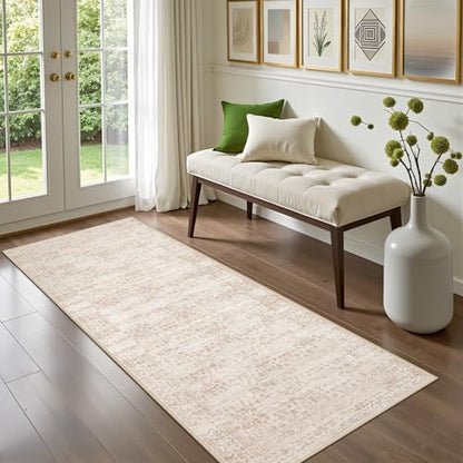 Hallway Runner Rug: 2.6x8 Kitchen Rugs for Living Room Beige Brown - color: Beige Brown, size: 2'6" x 8' (Runner)