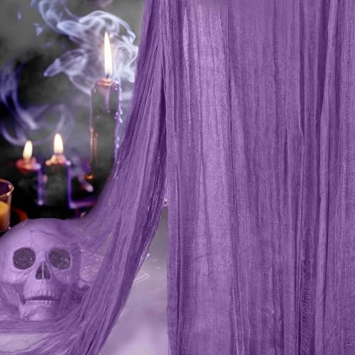 400" x 85" Purple Halloween Creepy Cloth for Indoor Outdoor Decoration - color: Purple