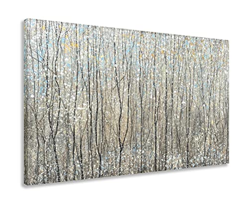 Yihui Arts Abstract Tree Canvas Wall Art - Brown Forest Paintings with Gold Foil - Modern Landscape Pictures for Living Room Bedroom Bathroom Decor - color: Abstract Tree, size: 28"L x 20"W