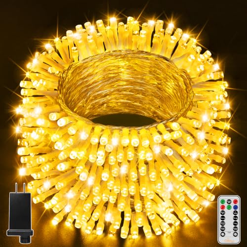 Ollny Christmas Lights Warm White, 400LED 131FT String Lights with Remote - color: Warm White, size: 400 LEDs