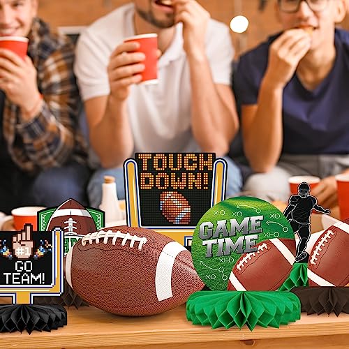 Gatherfun10PCS Football Party Decorations Football Table Centerpiece Football Honeycomb Centerpieces Table Toppers for Football Birthday Party Football Game - style: football