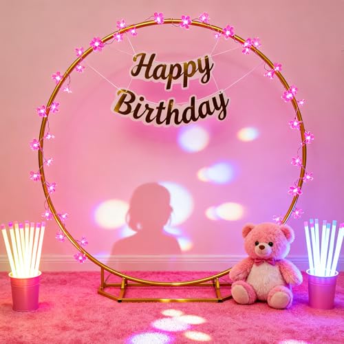 USB & Battery Powered Pink Cherry Blossom Flower String Lights Party Decor - color: Pink