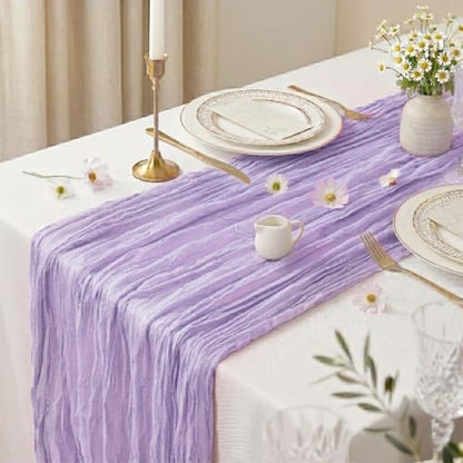 10 Pack Lavender Purple Cheesecloth Table Runner 17 x 108 Inch - color: Lavender, size: 10Pcs - 9 Ft