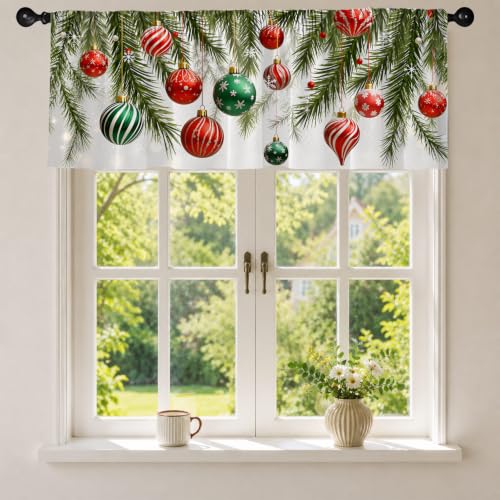 Christmas Blackout Window Valance Curtain, Christmas Valances for Window - color: Christmas a, size: 52"W x 18"L (Pack of 1)