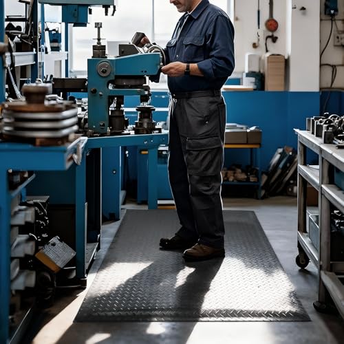 Anti Fatigue Mat 2x6 Ft 15/16" Thick Soft Sponge Ergonomic Mat - size: 71.7"L x 24.4"W x 0.9"Th