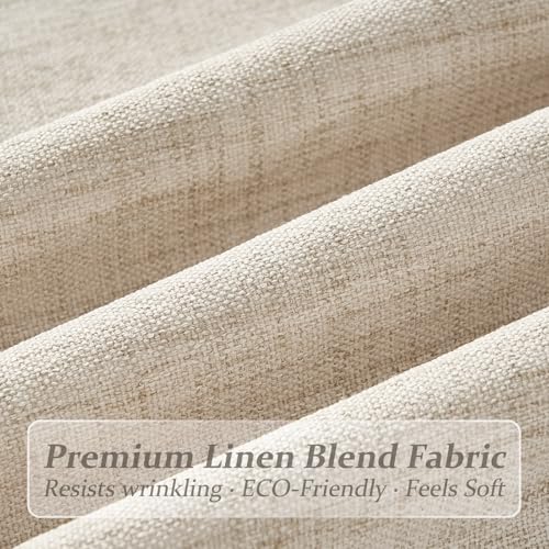 Linen Sheer Pinch Pleated Natural Curtains 96 Inches Long for Living Room - color: Natural, size: 60"W x 96"L (Pack of 1)