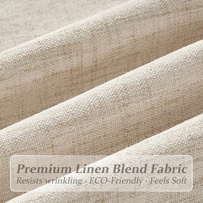Linen Sheer Pinch Pleated Natural Curtains 96 Inches Long for Living Room - color: Natural, size: 60"W x 96"L (Pack of 1)