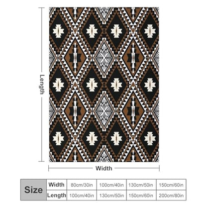 Rustic Western Throw Blanket, Southwestern Bohemian Ethnic Style Native Aztec Pattern Flannel Blanket for Sofa Bed, All Seasons 30"x40" - color: Aztec-4, size: 30"x40"