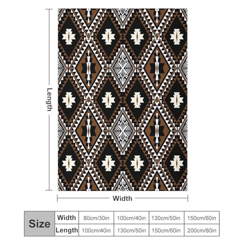 Rustic Western Throw Blanket, Southwestern Bohemian Ethnic Style Native Aztec Pattern Flannel Blanket for Sofa Bed, All Seasons 30"x40" - color: Aztec-4, size: 30"x40"