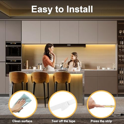 2 Pack 6.6Ft COB LED Strip Lights Battery Powered for Kitchen (Warm White) - color: COB Warm White