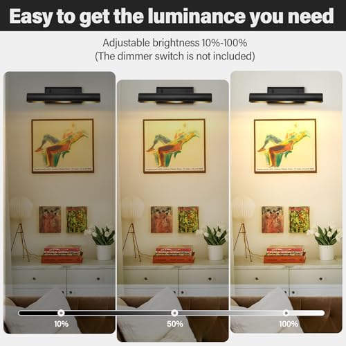 Art Picture Wall Sconce,Linear Artwork Display Wall Lights - color: Black, size: 18"-3 Bulbs