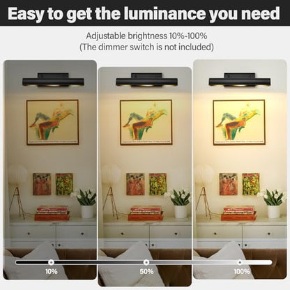 Art Picture Wall Sconce,Linear Artwork Display Wall Lights - color: Black, size: 18"-3 Bulbs