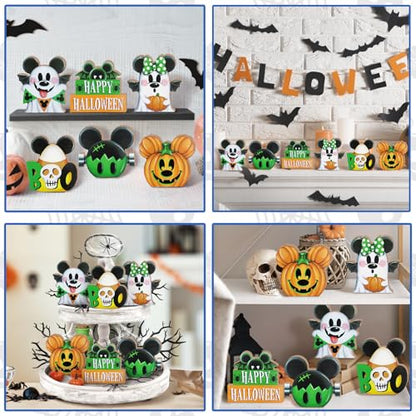 Halloween Tiered Tray Decor, Cute Green Ghost Tray Decorations - style: Halloween Ghost