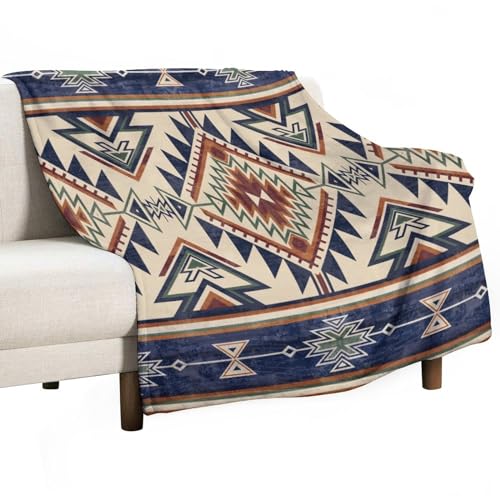 Native Throw Blanket, Southwest Tribal Aztec Pattern Vintage Abstract Ethnic Geometric Print Couch Sofa Bed Plush Throw Blanket 30"x40" - color: Aztec-2, size: 30"x40"