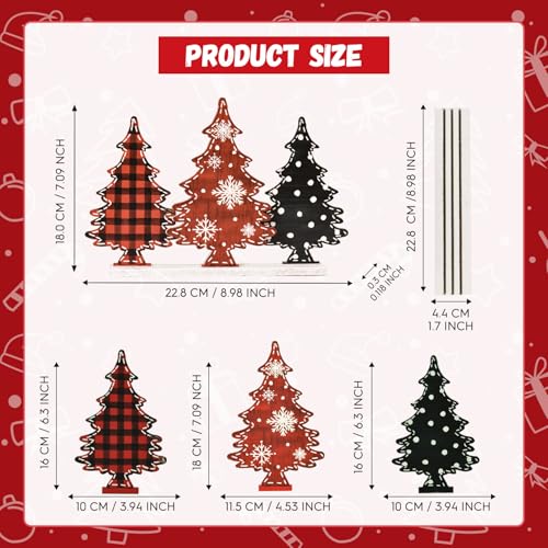 Smile Christmas Indoor Decoratio, Standing Centerpieces, Freely Configurable and Slideable 3Pcs Trees Wooden Signs for Shelf Decor. - style: Retro Tree