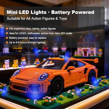 Aogist 24 PCS Blue Mini LED Spot Lights, Battery Operated Tiny SMD Lamps - color: Blue, size: 24
