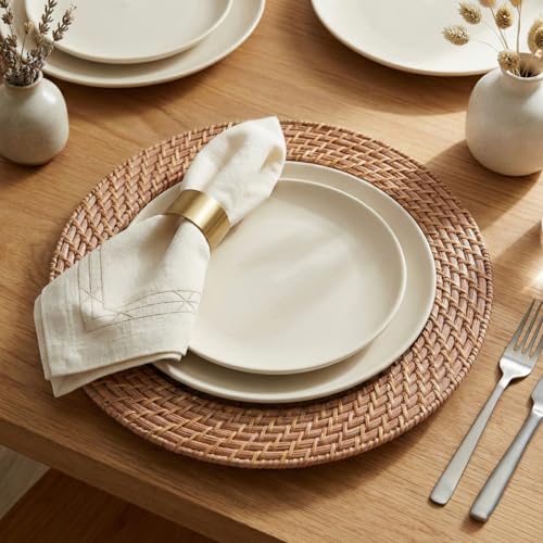 ChargeIt by Jay Rattan Charger Plates Hand Woven Round Harvest, 13" - 4 Set - color: Harvest, size: 4 Pack