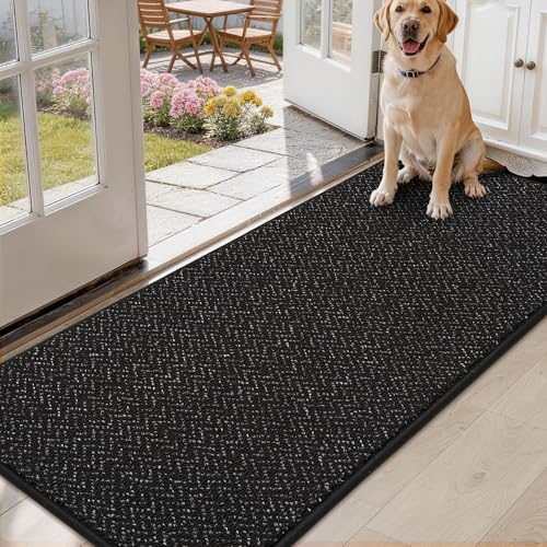 COSY HOMEER Hallway Runner Rugs Non-Slip Washable 2'x5' Black - color: Black, size: 2' x 5'