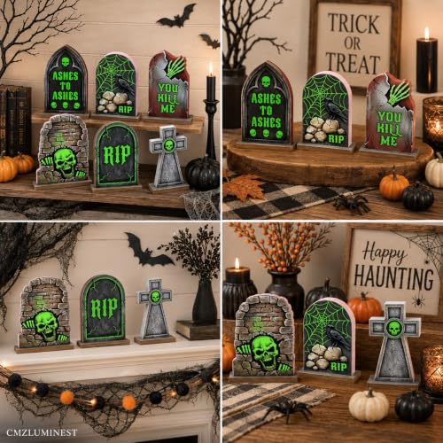 Halloween Tombstone Decor, Halloween Table Decorations Indoor for Home - style: RIP
