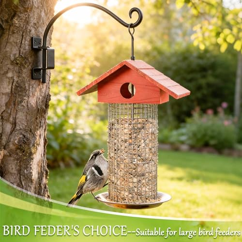 Swivel Bird Feeder Hanger Outdoor: 12 Inch Heavy Duty Metal Plant Bracket - size: 12 Inch