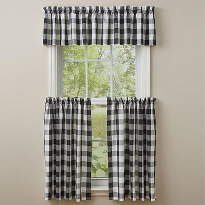 Park Designs Wicklow Black/Cream Check Valance 113-47BC - color: Black & Cream Valance