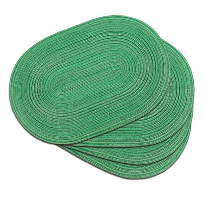 Placemats Set of 4, Woven Oval Braided Dining Table Mats(Green Shine) - color: Green Shine, size: 4 pcs