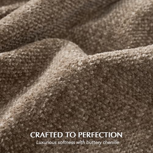 EverGrace Chenille Knit Throw Blanket for Couch, 50"x60", Mocha Brown - color: Mocha Brown, size: 50"x60"