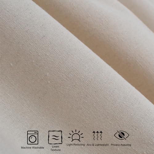 Molaxhome Linen Valances for Windows Boho Kitchen Valance Window Treatments - color: Beige, size: 59"W x 24"L (Pack of 1)