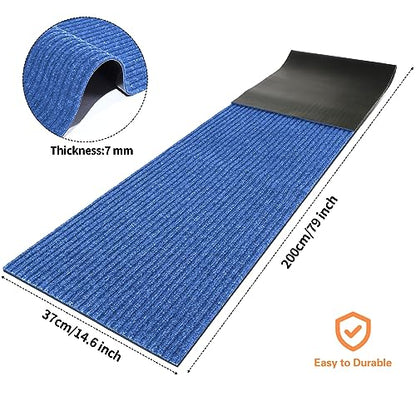 Nuanchu Large Semi Finished Outdoor Mat 16 x 79 Inch, Blue, 1 Roll - color: Blue