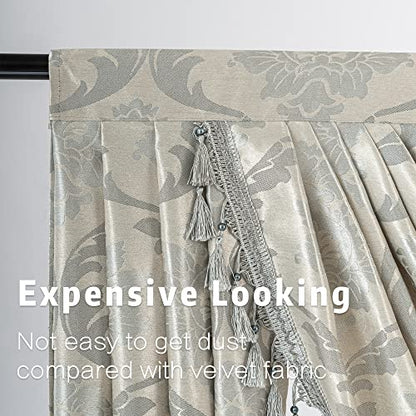 Jacquard Waterfall Valance, Silver Grey, 110 Inch Wide, 1 Panel - size: 110"W x 48"L (Pack of 1)